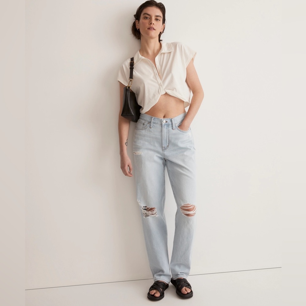 New Madewell The Slouchy Boy Jean: Ripped Edition